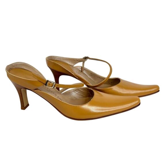 Kenneth Cole Leather Heels Size 9 Style: Wall Street LE - Camel - Italy - Picture 1 of 16